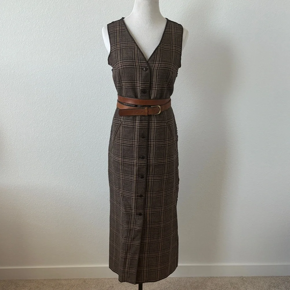 Vintage Harve Benard Buttoned Wool Midi Dress - Picture 1 of 9